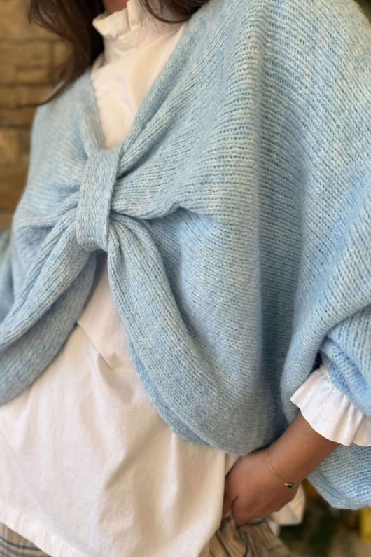 Big Softie Batwing Or Butterfly Knit Baby Blue